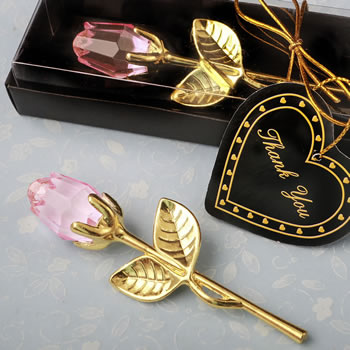 Choice Crystal Gold long stem pink Rose from Fashioncraft&reg;