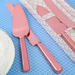 Simple elegance classic pink gold stainless steel cake knife set