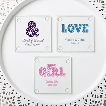 Personalized Stylish coasters from Fashioncraft&reg;- marquee design