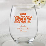 Personalized 15oz Stemless Wine Glasses – marquee design