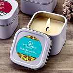 Personalized Expressions White  travel  Candle Tin