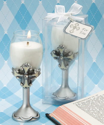 Cross Design Champagne Flute Candle Holders