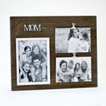 triple wood Mom frame - Holds one 5x7 and two 4x6 photos