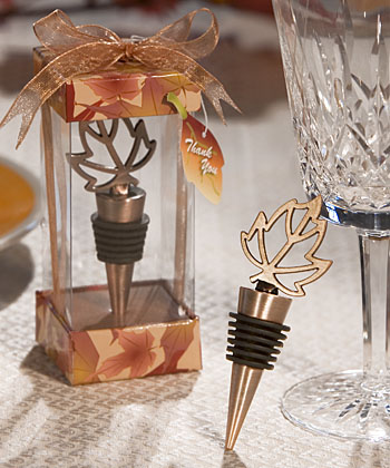 Talk about a fall classic this autumn themed wine bottle stopper favor 