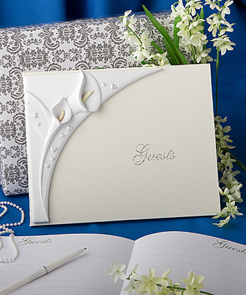 Calla lily design wedding guest book