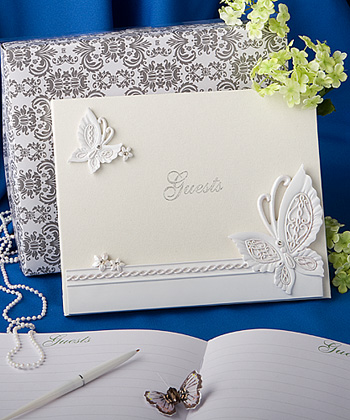 Butterfly design wedding guest book