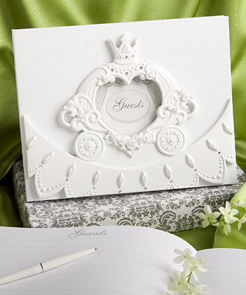 Fairy tale coach design wedding guest book from Fashioncraft 39s Finishing