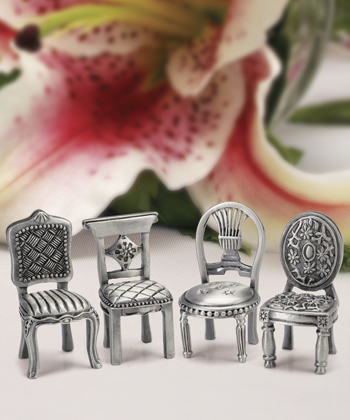  Pewter Chair Figurine Placecard Holders wonderful as wedding reception 