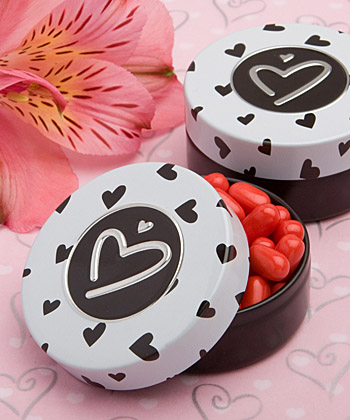 Adorable Heart Themed Mint Tin wedding favors