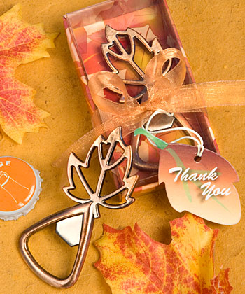Fall Themed Wedding Favors Autumn Magic Collection leaf design 