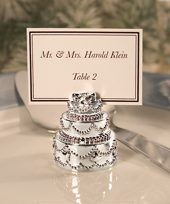 Silver Plated Wedding Cake Place Card Holders