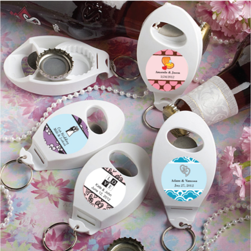 Details about 120 Personalized Bottle Opener/Keychai n Wedding Favors