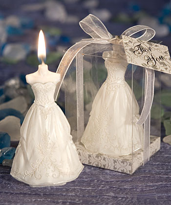 Elegant Wedding Gown Candle Favors