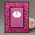 Fabulous Fuchsia 4 x 6 Mosaic frame with glass with black borders