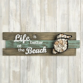 Shell Wall sign - 'Life is better at the Beach' From Gifts By Fashioncraft&reg;
