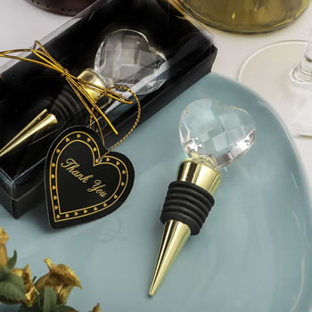 Choice Crystal Gold Bottle Stopper With Crystal Heart Design from Fashioncraft&reg;