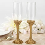 Gold lattice botanical collection flute set