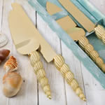 Conch sea shell design Knife and server set