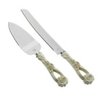 Vintage Rose design 2 piece cake serving set