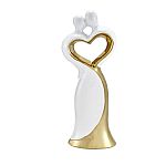 Bride and Groom Cake Topper Gold and White