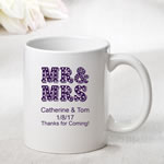 Personalized White Ceramic coffee mug - marquee design