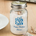 Silk screened Personalized 3.5 oz. glass mason jar