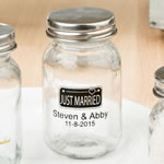 Silk screened Personalized 3.5 oz. glass mason jar