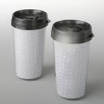 Double wall insulated Coffee cup with silver chevron design from Fashioncraft&reg;