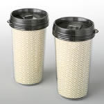 Double wall insulated Coffee cup with gold chevron design from Fashioncraft&reg;