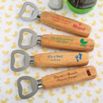 Design your own collection Wood handle bottle opener with solid stainless steel top opener