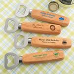 Design your own collection Wood handle bottle opener with solid stainless steel top opener