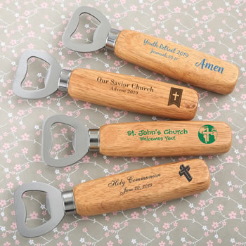 Design your own collection Wood handle bottle opener with solid stainless steel top opener