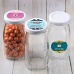 Personalized expressions medium size glass vintage milk bottle