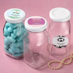 Personalized expressions medium size glass vintage milk bottle - wedding