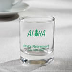 Personalized Shot glass or votive  - tropical design