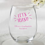 Personalized 9 oz Stemless Wine Glasses From Fashioncraft&reg;- Celebration Design