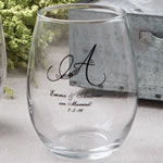 15oz Stemless wine glasses from Fashioncraft&reg;'s Silkscreened Monogram Collection