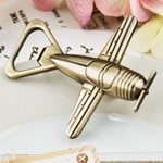 Travel themed classic Brass color metal vintage airplane bottle opener