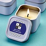 Personalized Expressions White travel  Candle Tin