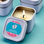 Personalized Expressions white travel  Candle Tin