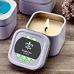 Personalized Expressions White travel Candle Tin