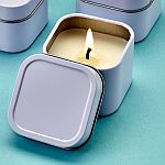 White   travel  Candle Tin