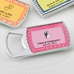 Personalized epoxy dome chrome metal  bottle opener
