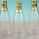 Perfectly Plain Collection champagne bottle acrylic container with gold foil top