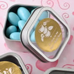 <em>Personalized Metallic Collection</em> Clear Top Mint Tin Favors