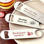 Design your own collection screen printed  7 inch stainless steel bartenders bottle opener