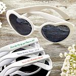 Personalized Expressions Heart Shaped white Sunglasses