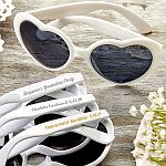 Personalized Metallic Heart Shaped white Sunglasses