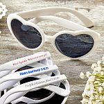 Design your own direct screen print Heart Shaped white Sunglasses