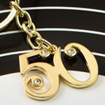 50th design gold metal key chain from Fashioncraft&reg;